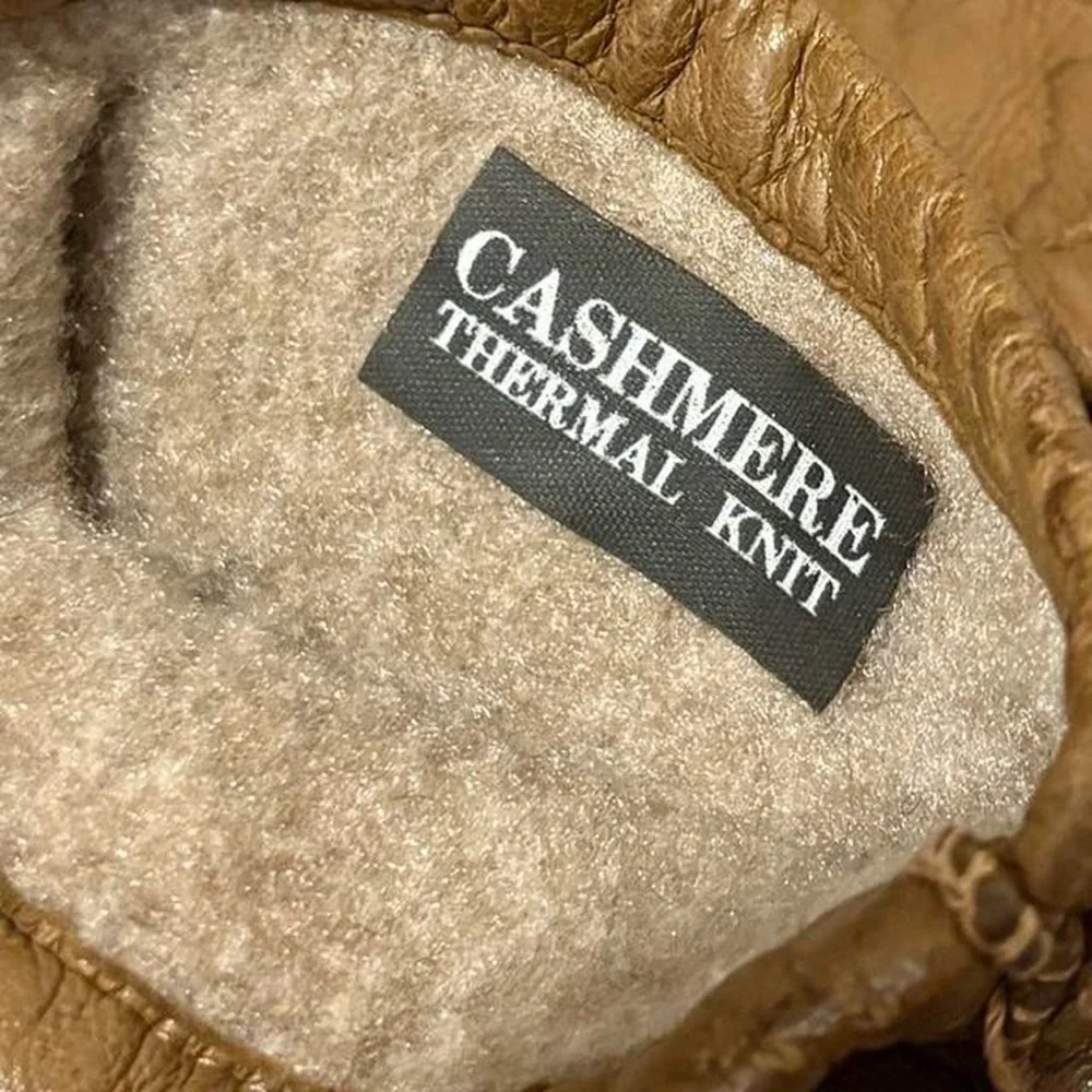 Vintage leather gloves with cashmere thermal lining